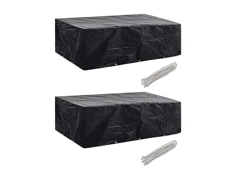 Copri mobili da giardino 2 pz Rattan 10 occhielli 300 x 140 cm