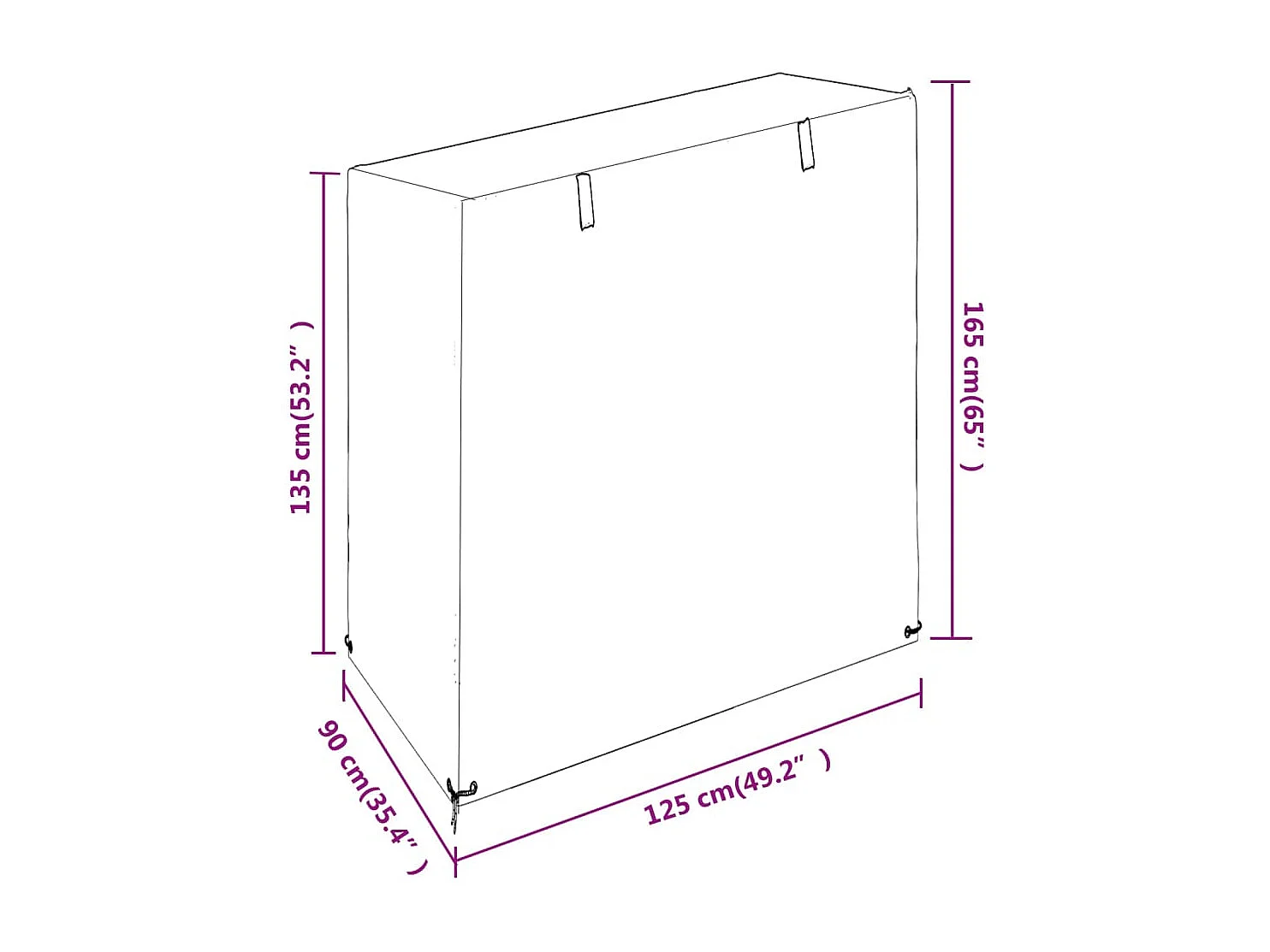 Housses de balancelle 2 pcs 8 ?illets 125x90x135/165 cm PE