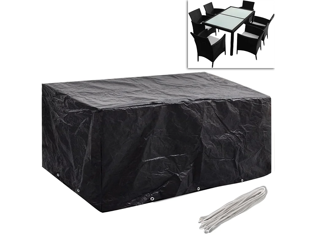 Fundas para muebles de jardín 2 uds. Ratán 10 ojales 240 x 140 cm