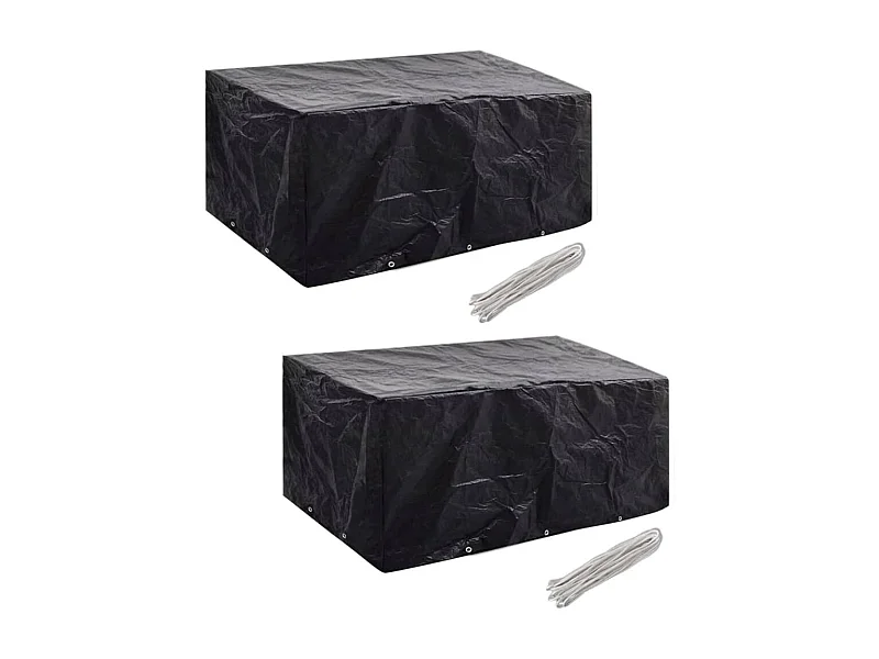 Housses de salon de jardin 2 pcs Rotin 10 ?illets 240 x 140 cm