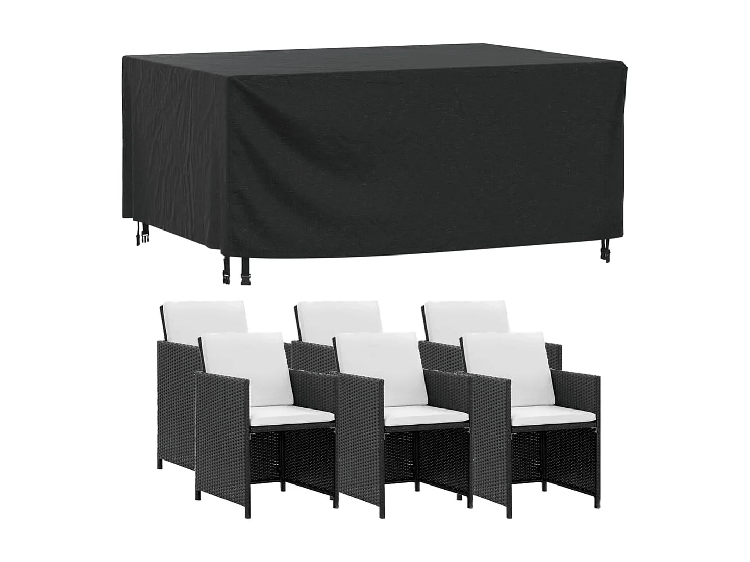 Capa preta para móveis de jardim 172x113x73 cm impermeável 420D