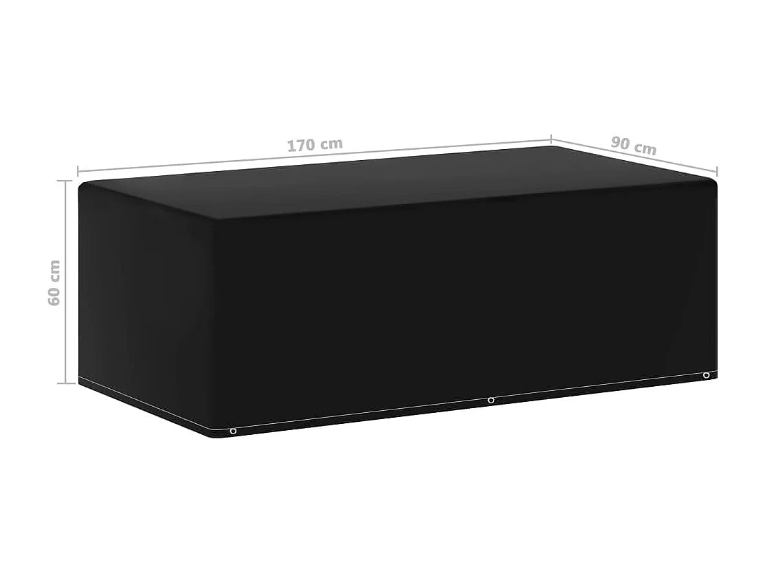Housse de meubles de jardin 6 ?illets pour barbecue 170x90x60cm