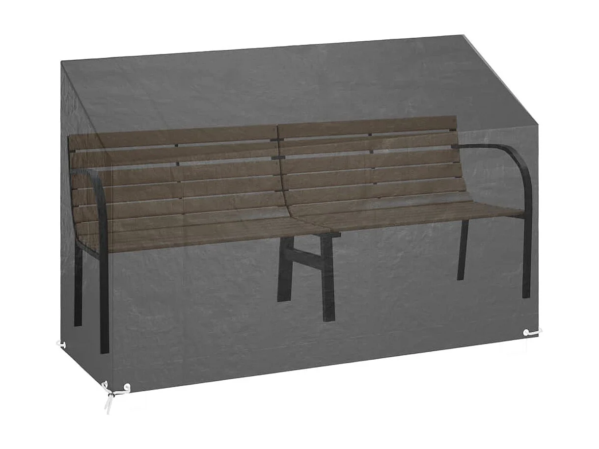 Gartenbank-Abdeckung 8 Ösen 190x70x70/88 cm Polyethylen