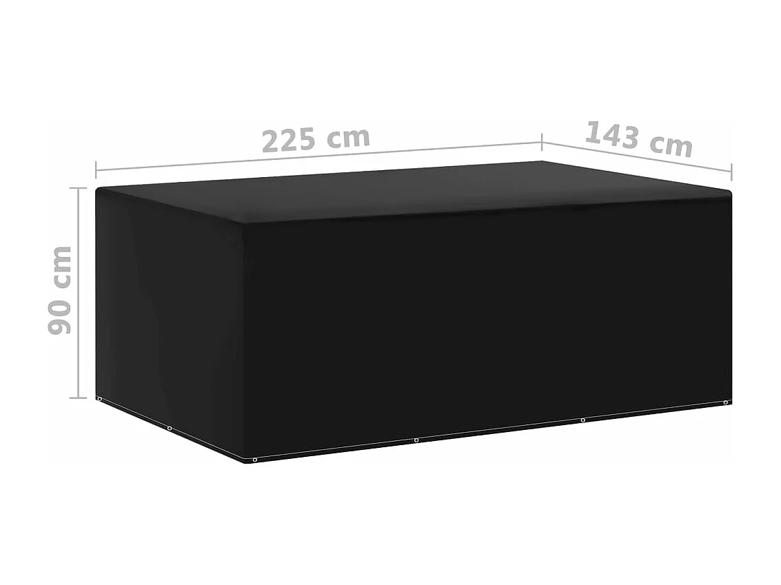 Tuinmeubelhoezen 2 stuks 7 ogen 225x143x90 cm