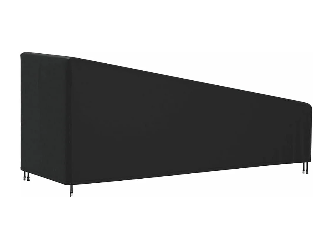 Housse de chaise longue noir 195x76x40/80 cm oxford 420D