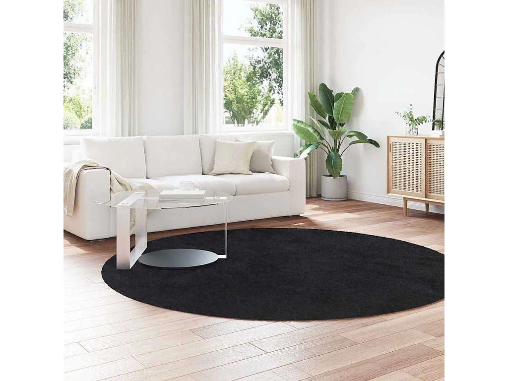 Tappeto NAVARRA nero shaggy a pelo lungo 240x240 cm poliestere