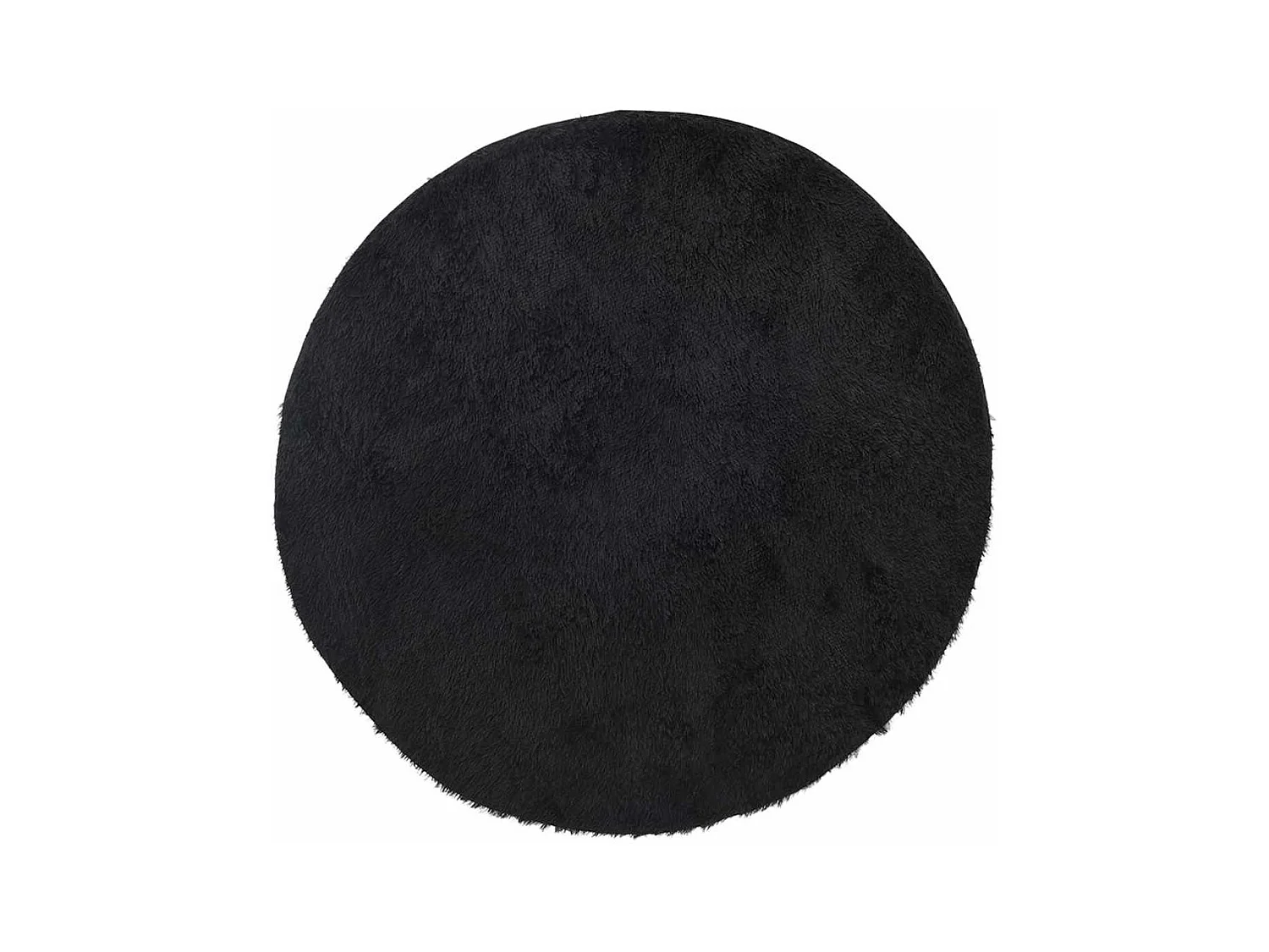 Tapis shaggy à poils longs NAVARRA noir 120x120 cm polyester