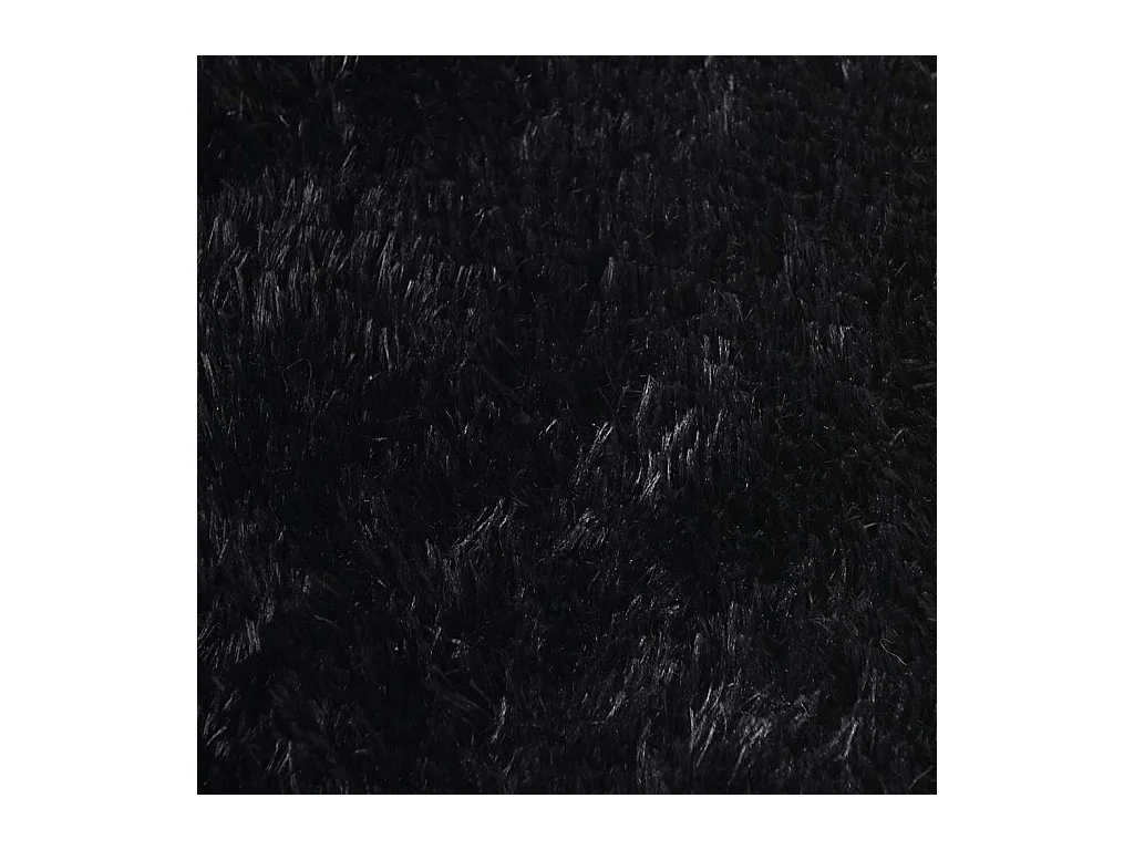 Tapis shaggy à poils longs NAVARRA noir 120x120 cm polyester