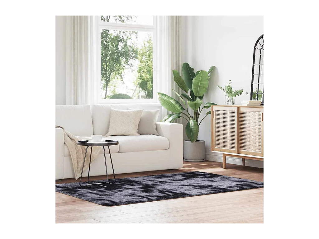 Tapete felpudo com pelo longo NAVARRA cinza escuro 130x200 cm