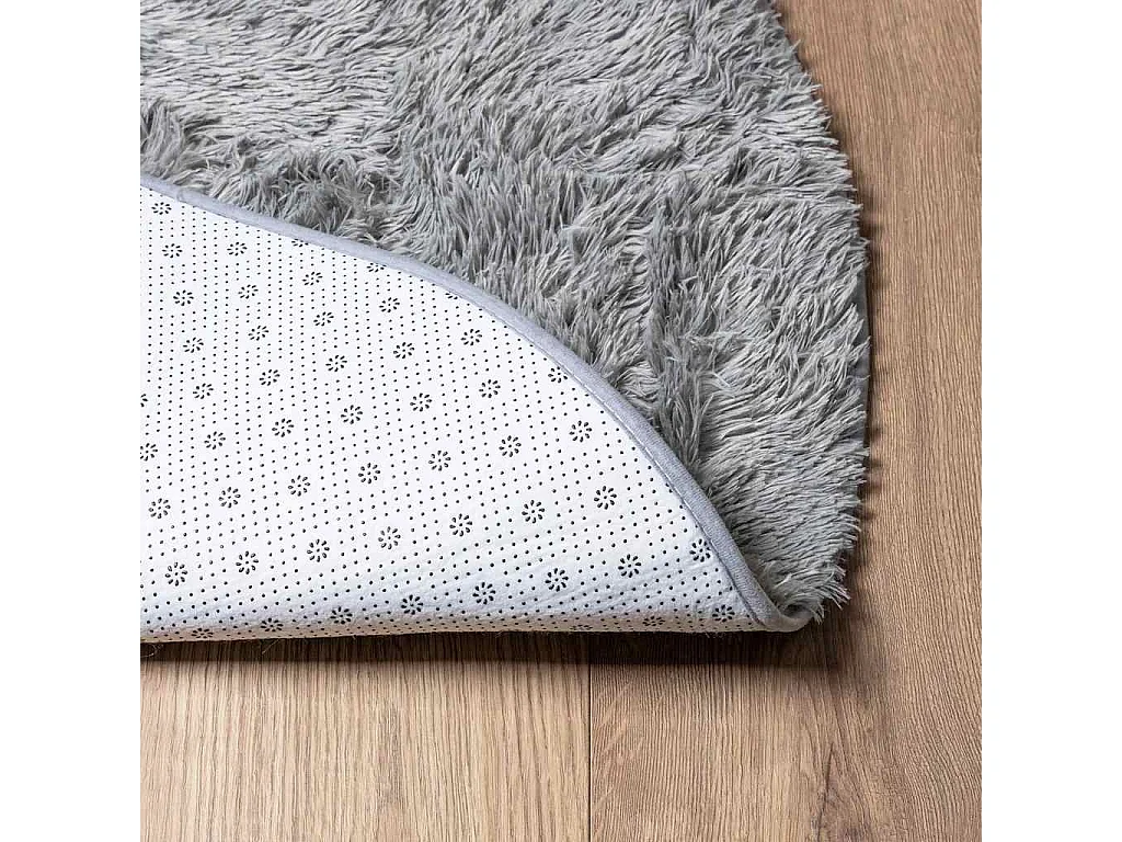 Tapis Shaggy à poils longs NAVARRA gris argenté 240x240 cm