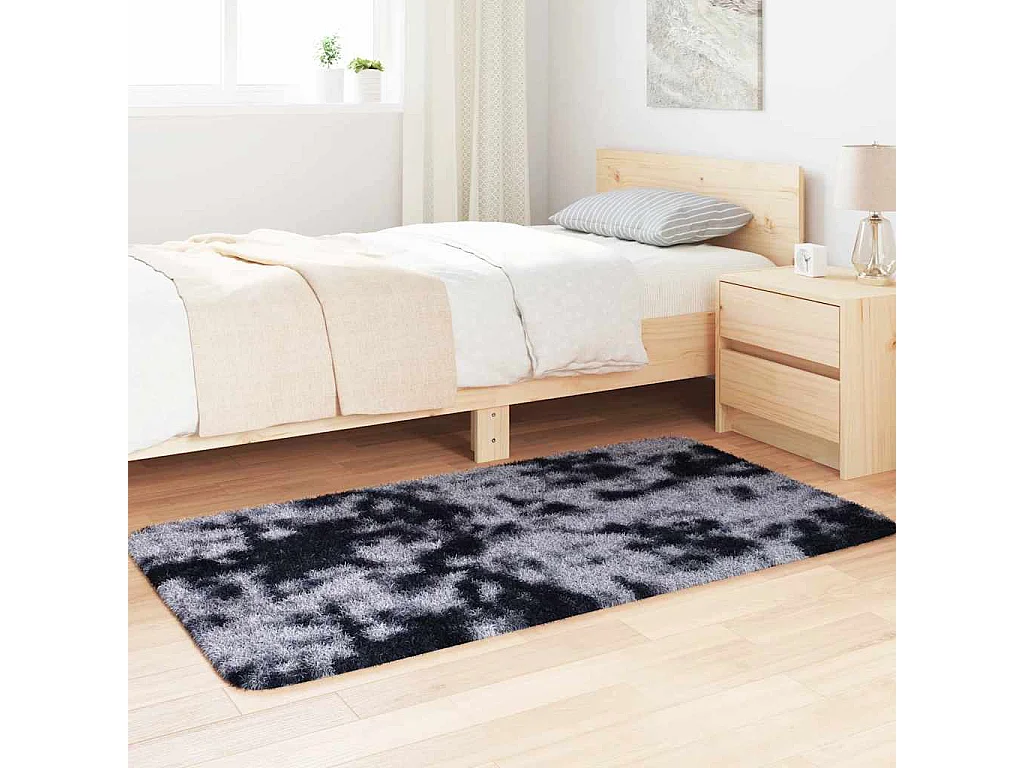 Tapis Shaggy à poils longs NAVARRA gris foncé 80x150 cm