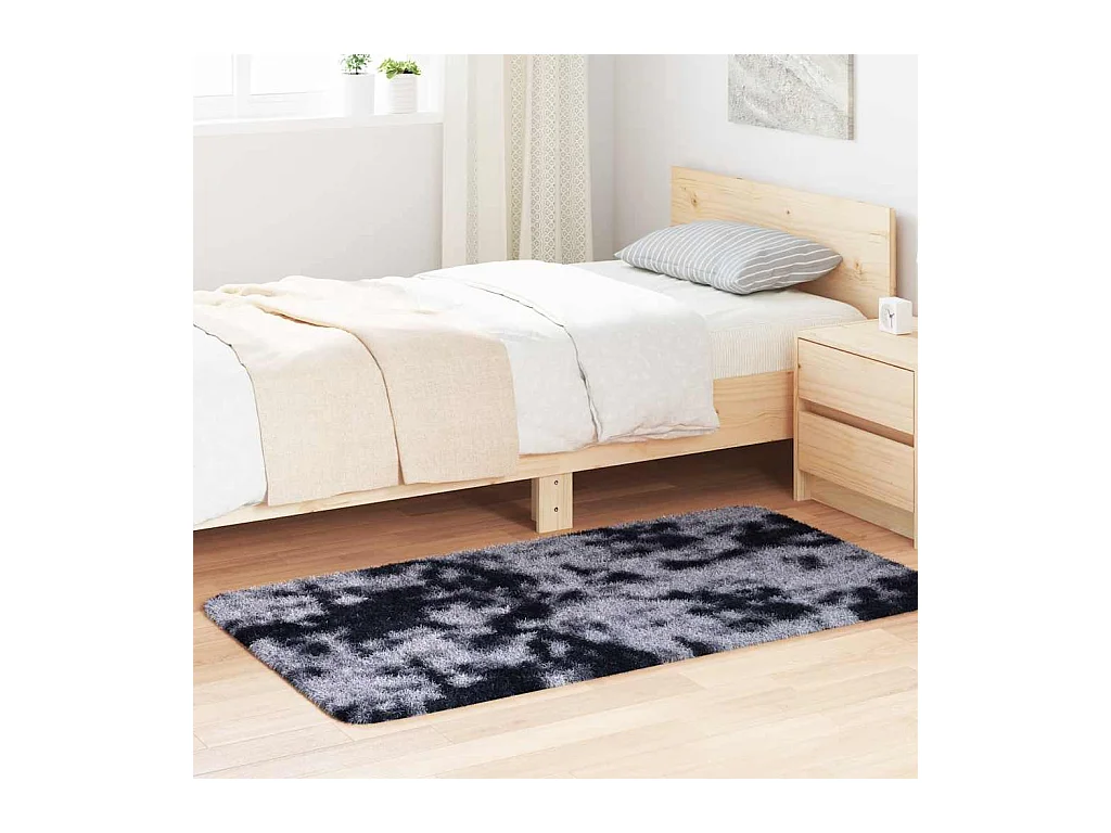 Tapete felpudo com pelo longo NAVARRA cinza escuro 80x150 cm