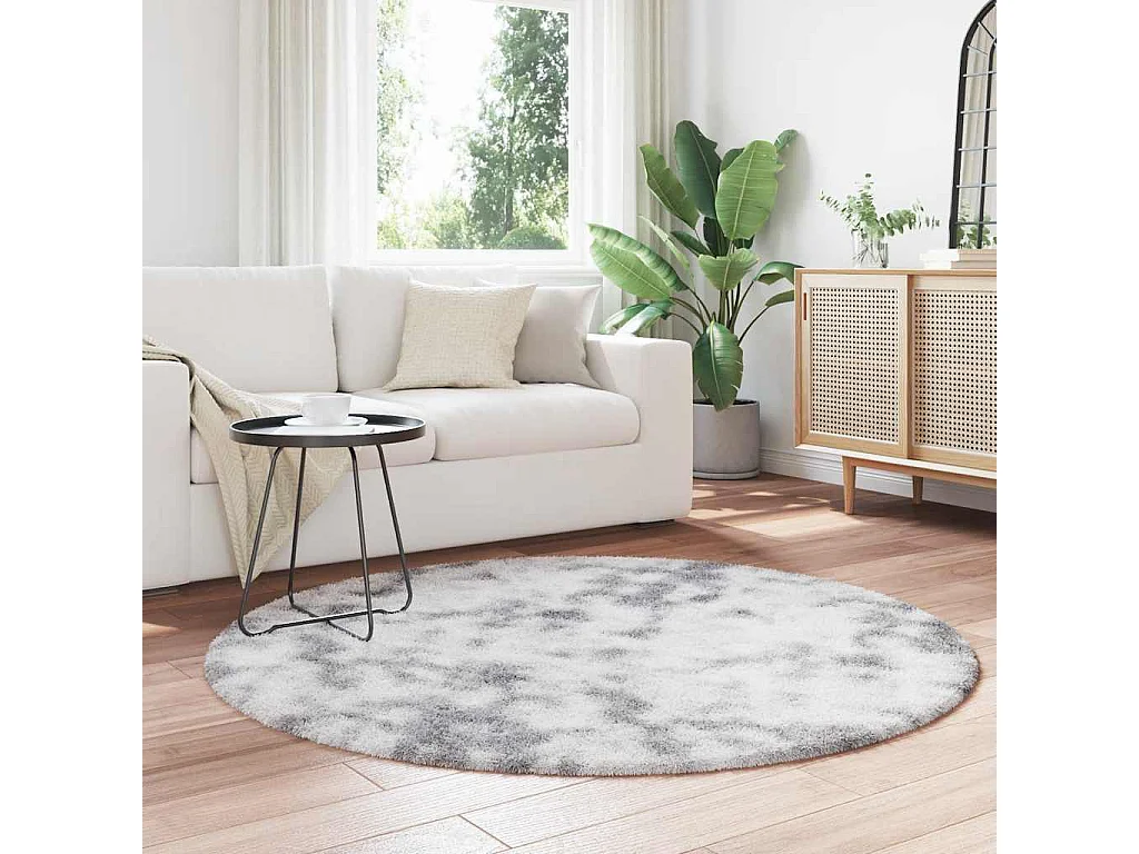 Tapis Shaggy à poils longs NAVARRA gris clair 160x160 cm