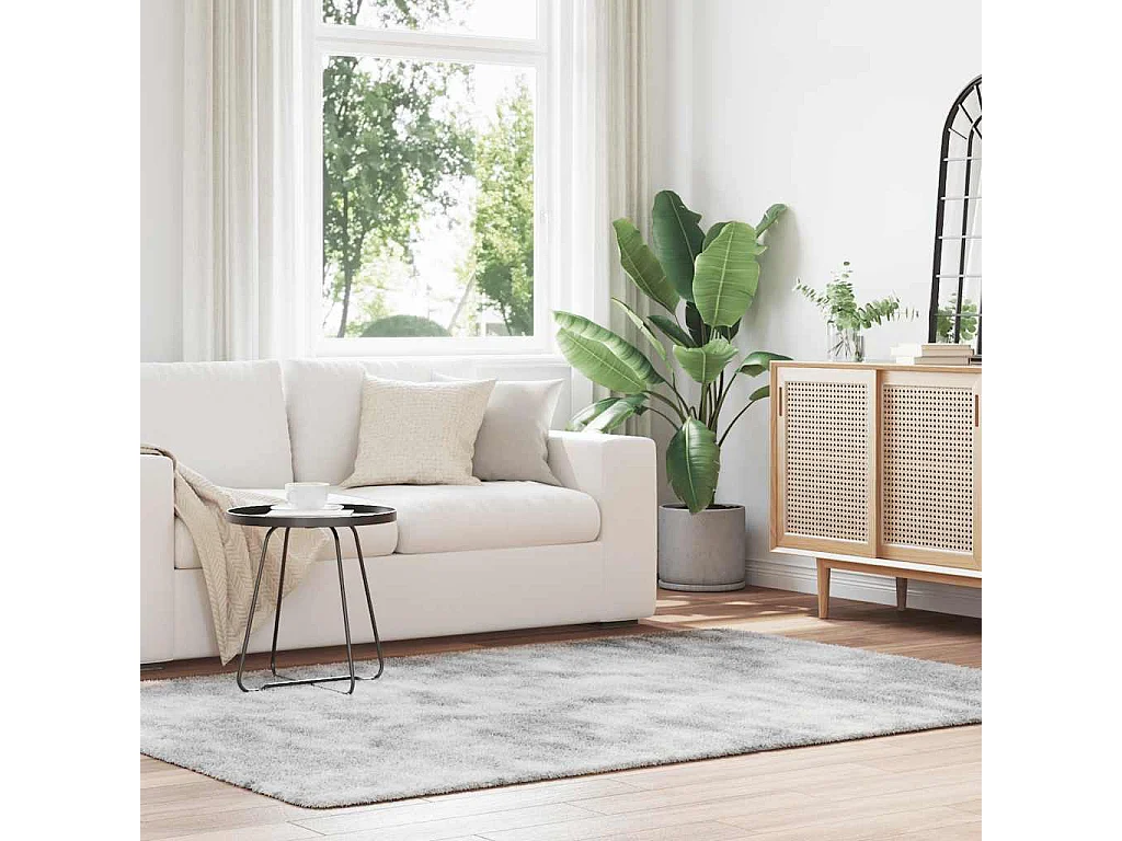 Tapis shaggy à poils longs NAVARRA gris clair 160x230 cm