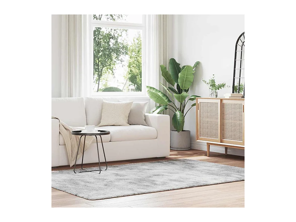 Tapis shaggy à poils longs NAVARRA gris clair 160x230 cm