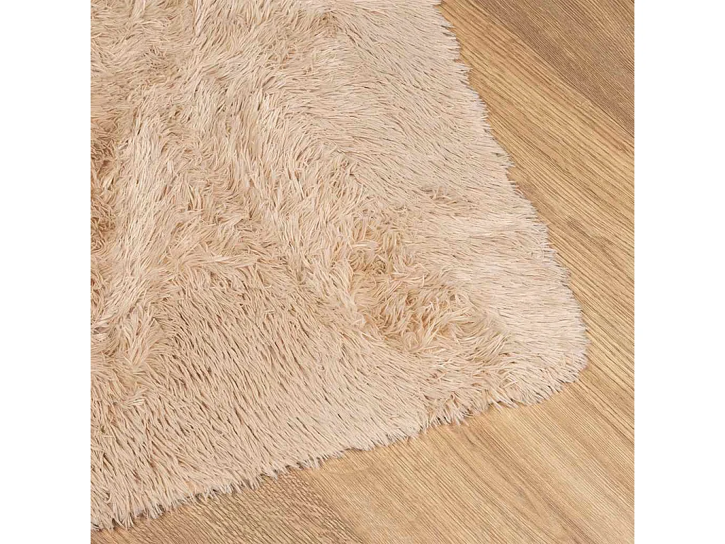 Tapis Shaggy à poils longs NAVARRA beige 200x200 cm polyester