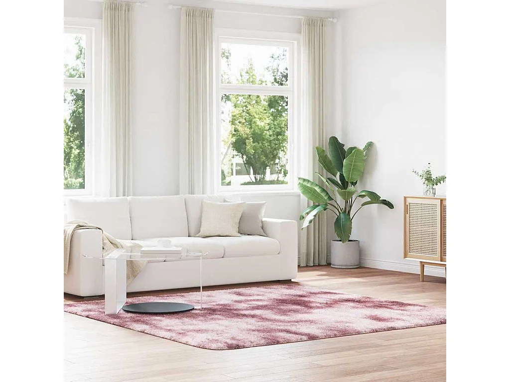 Tapete felpudo com pelo longo NAVARRA rosa pó 240x240 cm