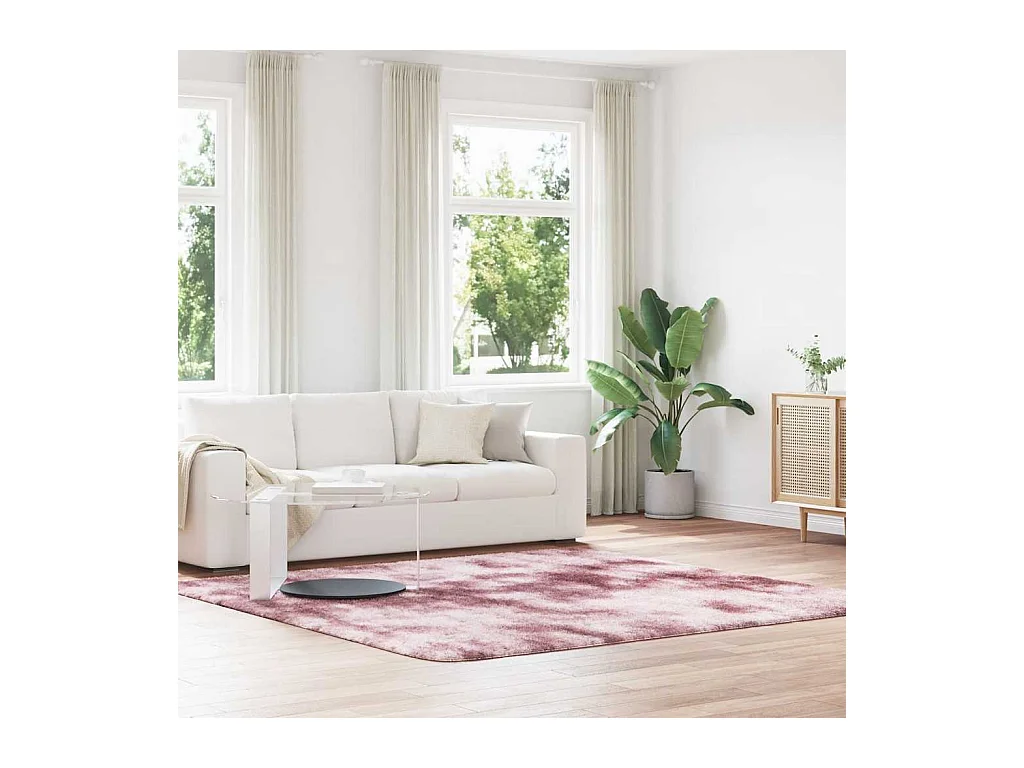 Tapis Shaggy à poils longs NAVARRA rose poudré 240x240 cm