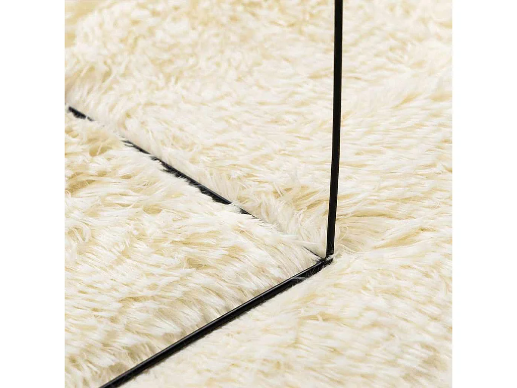 Tapis Shaggy à poils longs NAVARRA crème 60x100 cm polyester