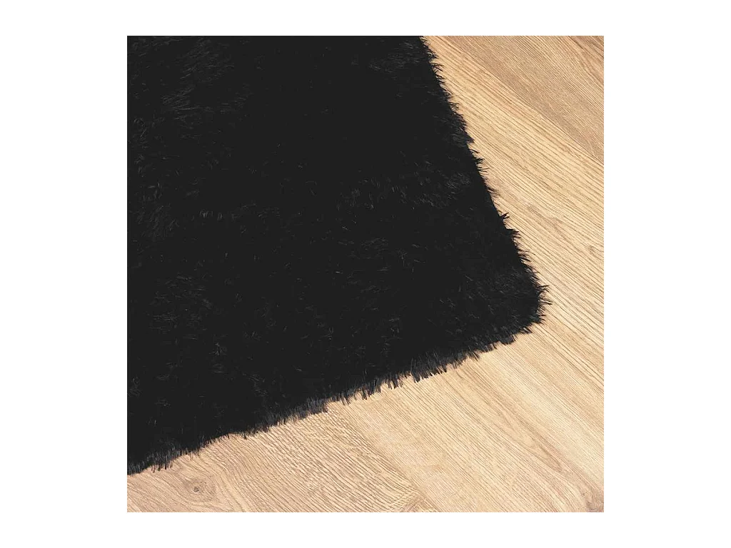 Tapis Shaggy à poils longs NAVARRA noir 130x200 cm polyester