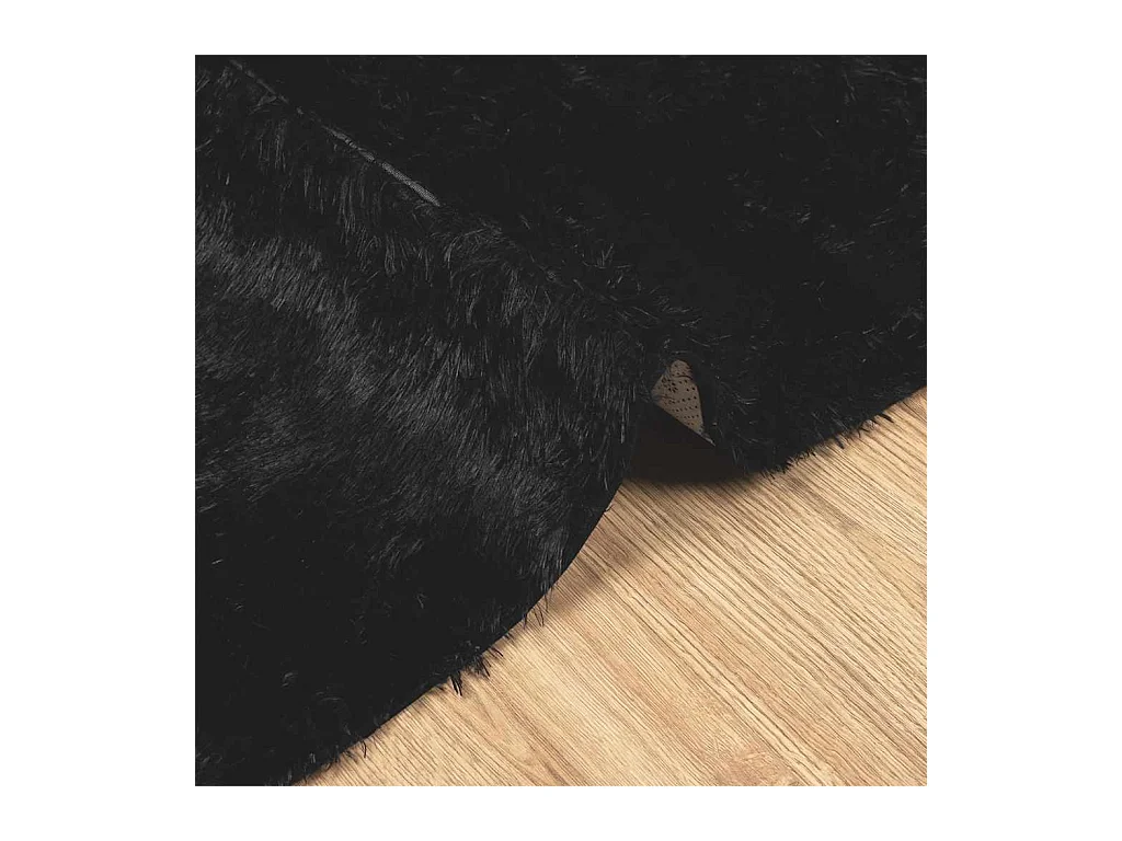 Tapis Shaggy à poils longs NAVARRA noir 130x200 cm polyester