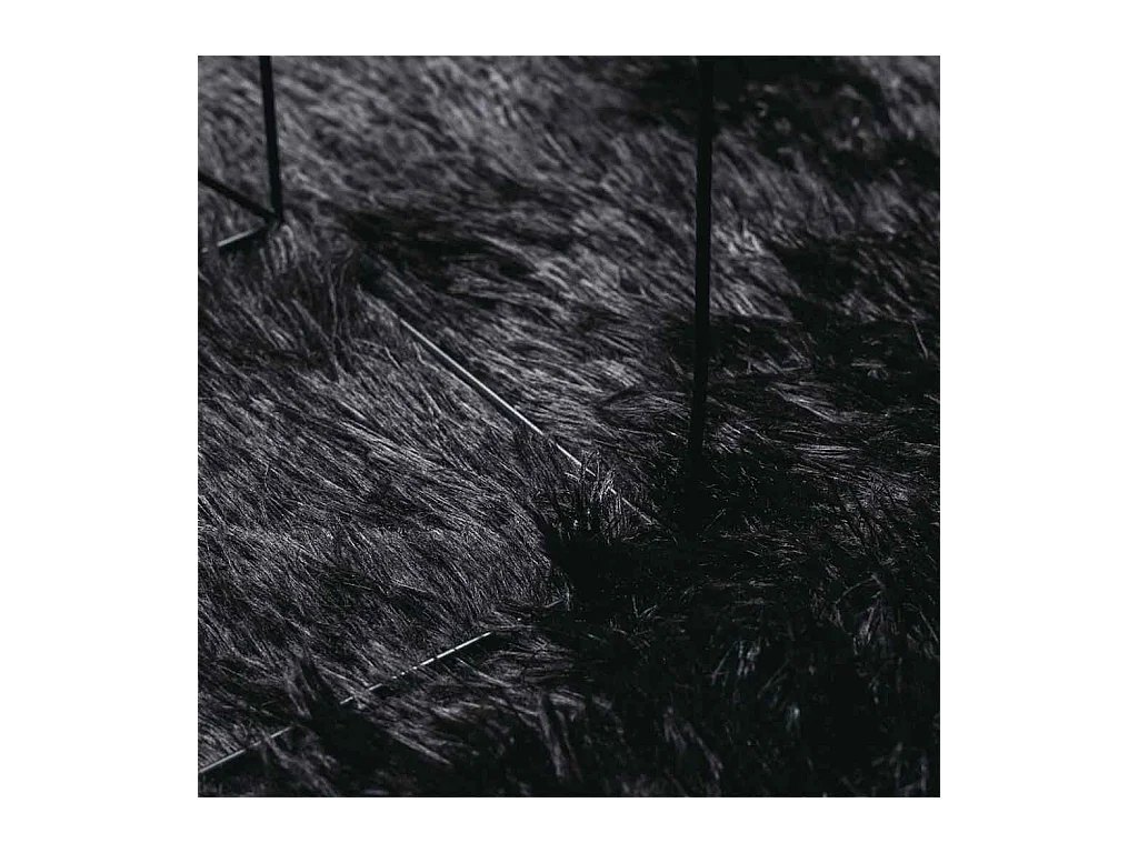 Tapis Shaggy à poils longs NAVARRA noir 130x200 cm polyester