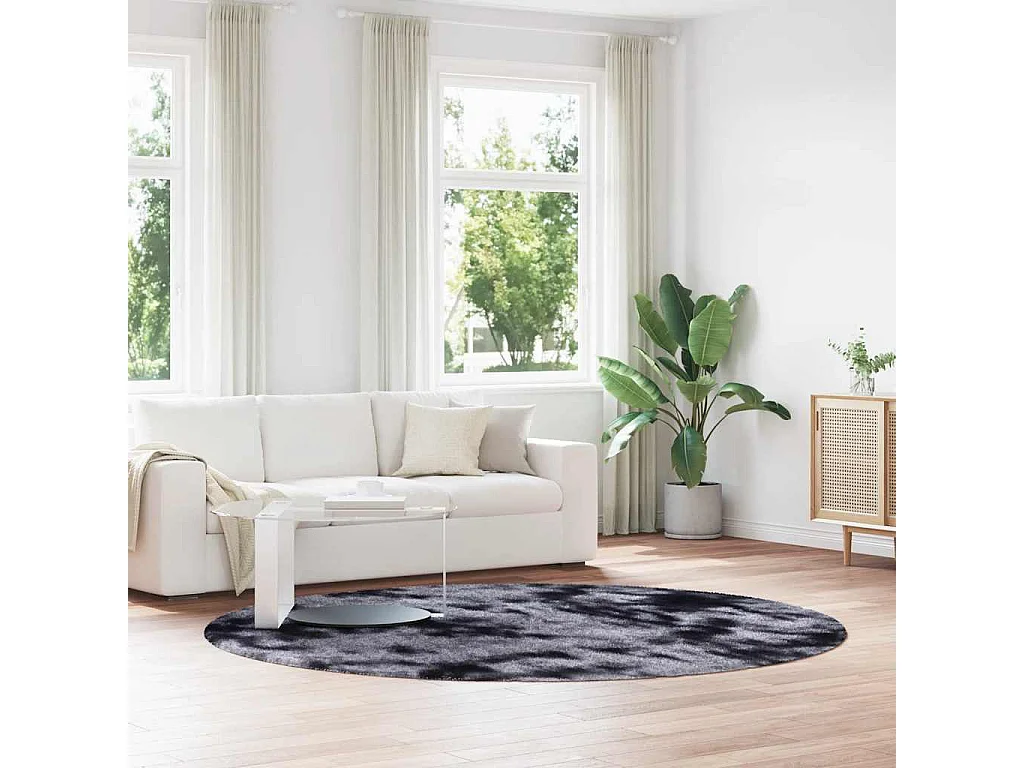 Tapis Shaggy à poils longs NAVARRA gris foncé 240x240 cm