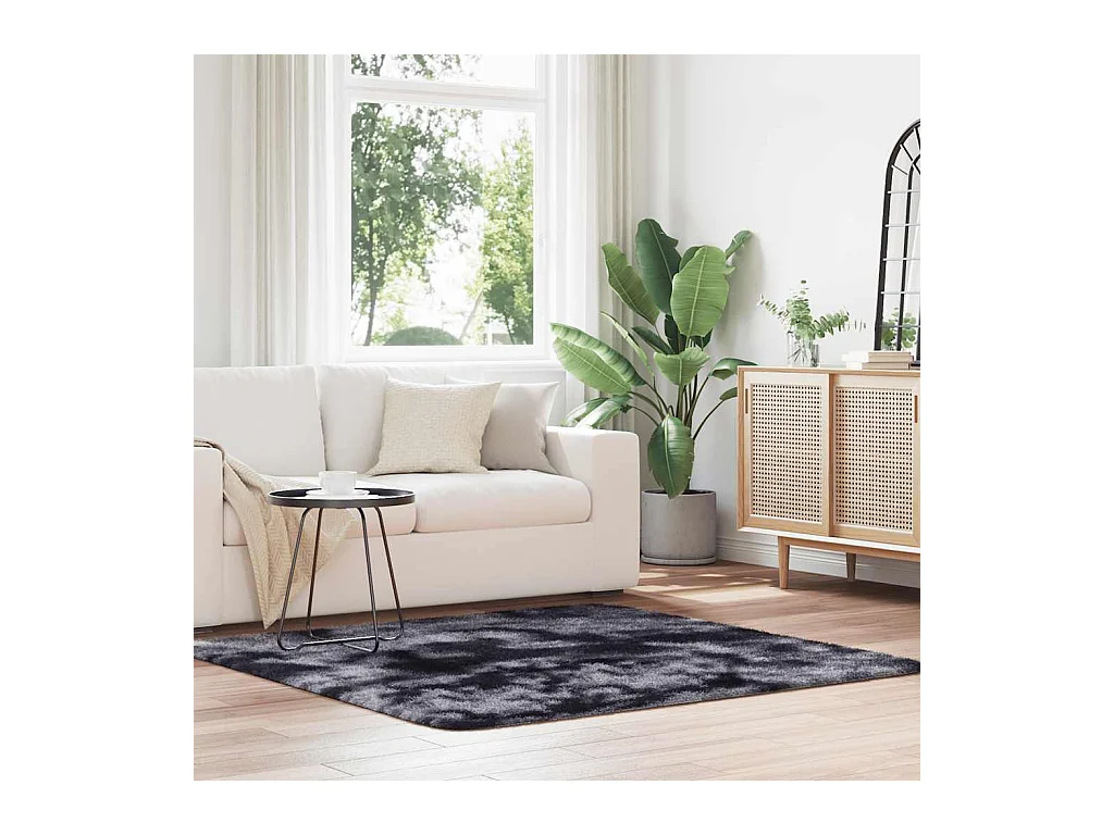 Tapete felpudo com pelo longo NAVARRA cinza escuro 160x160 cm