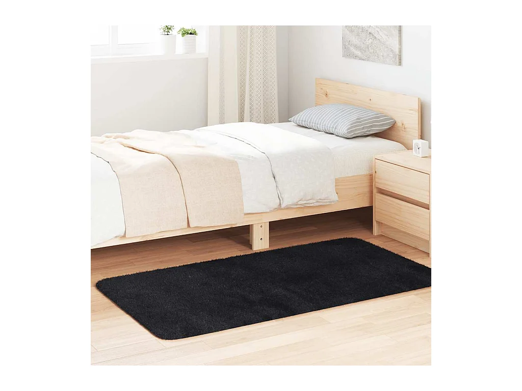 Tappeto NAVARRA nero shaggy a pelo lungo 80x150 cm poliestere