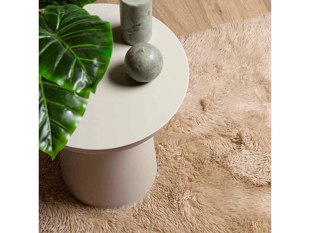 Tapete felpudo com pelo longo NAVARRA bege 80x150 cm poliéster