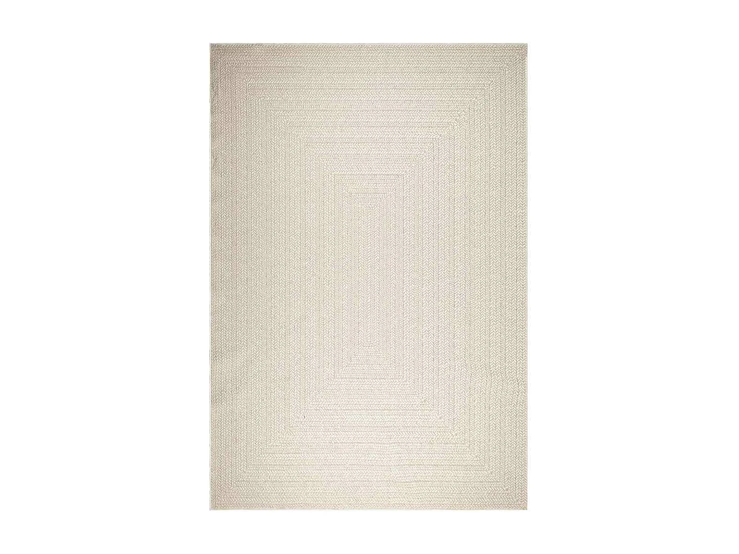 ZIZUR cremefarbener Teppich 240x340 cm Juteoptik Indoor Outdoor