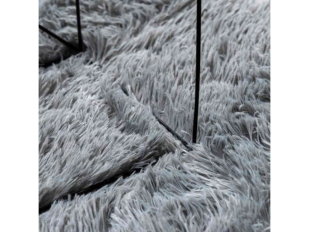 Tapis Shaggy à poils longs NAVARRA gris argenté 100x100 cm