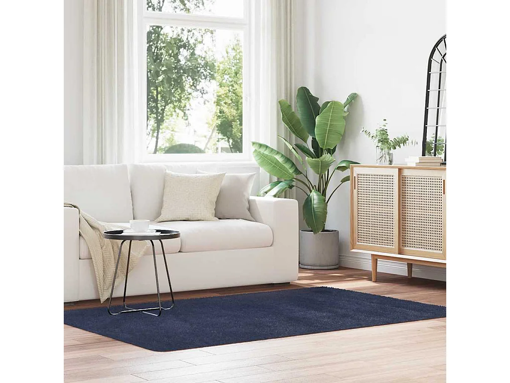 NAVARRA marineblauer Hochflor-Shaggy-Teppich 130x200 cm