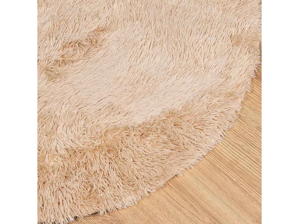 Tapis shaggy à poils longs NAVARRA beige 160x160 cm polyester