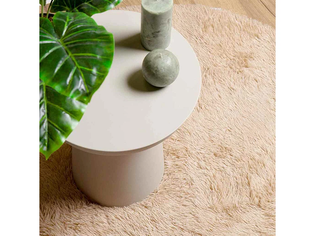 Tapis shaggy à poils longs NAVARRA beige 160x160 cm polyester