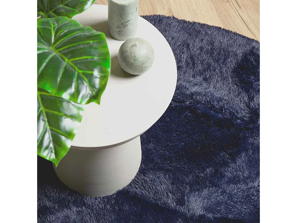 Tapis shaggy à poils longs NAVARRA bleu marine 300x200 cm