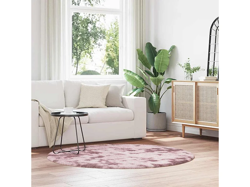 Tapete felpudo com pelo longo NAVARRA rosa pó 160x160 cm