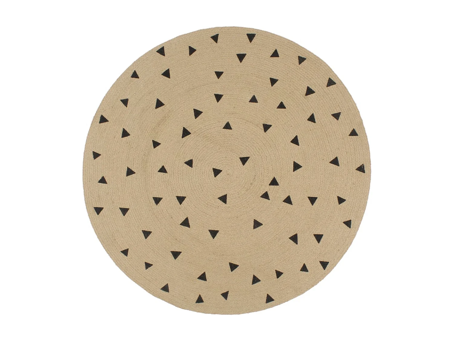 Tappeto in juta fatto a mano con stampa triangolare 90 cm