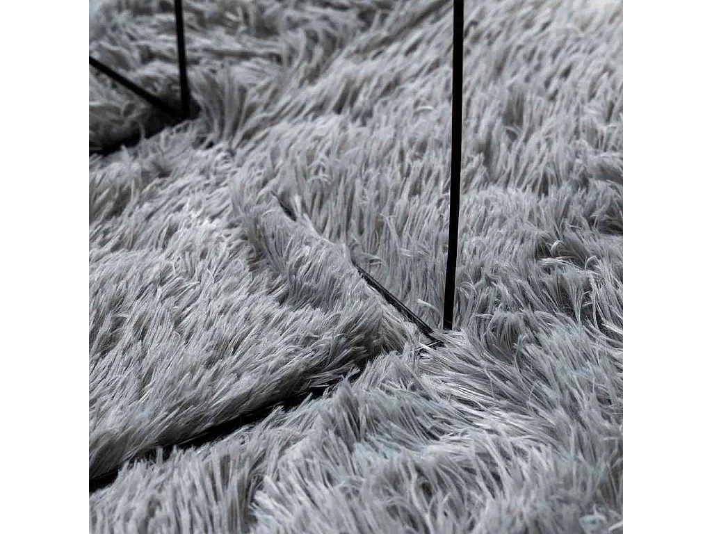 Tapis Shaggy à poils longs NAVARRA gris argenté 160x160 cm