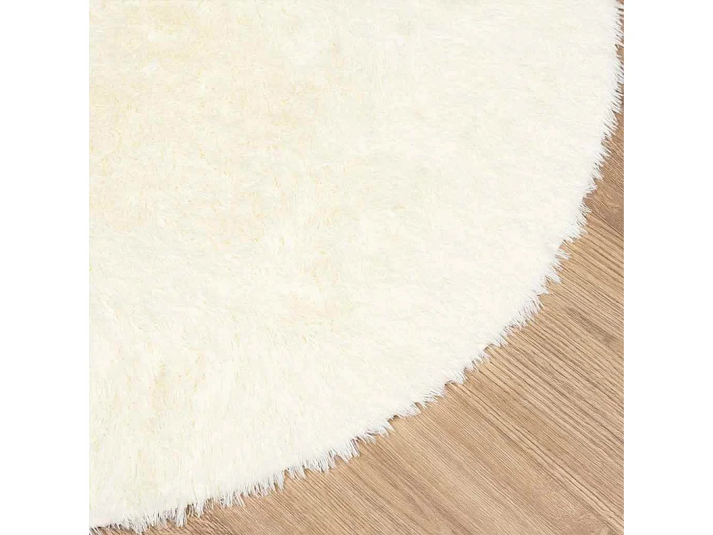 Tapis shaggy à poils longs NAVARRA crème 160x160 cm polyester