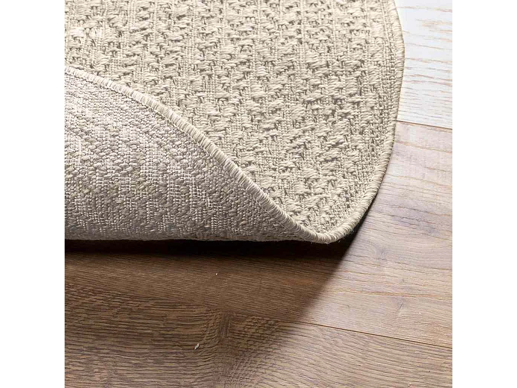 ¿Alfombra crema ZIZUR? Interior y exterior de aspecto yute de 120 cm.