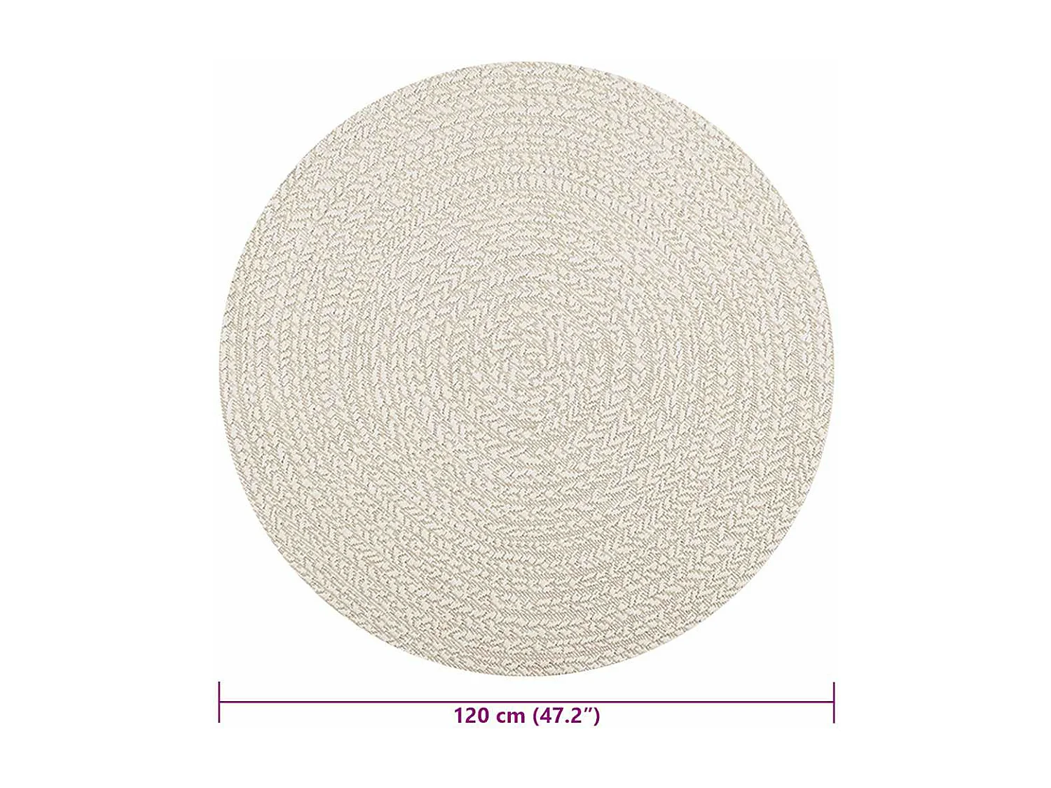 ¿Alfombra crema ZIZUR? Interior y exterior de aspecto yute de 120 cm.