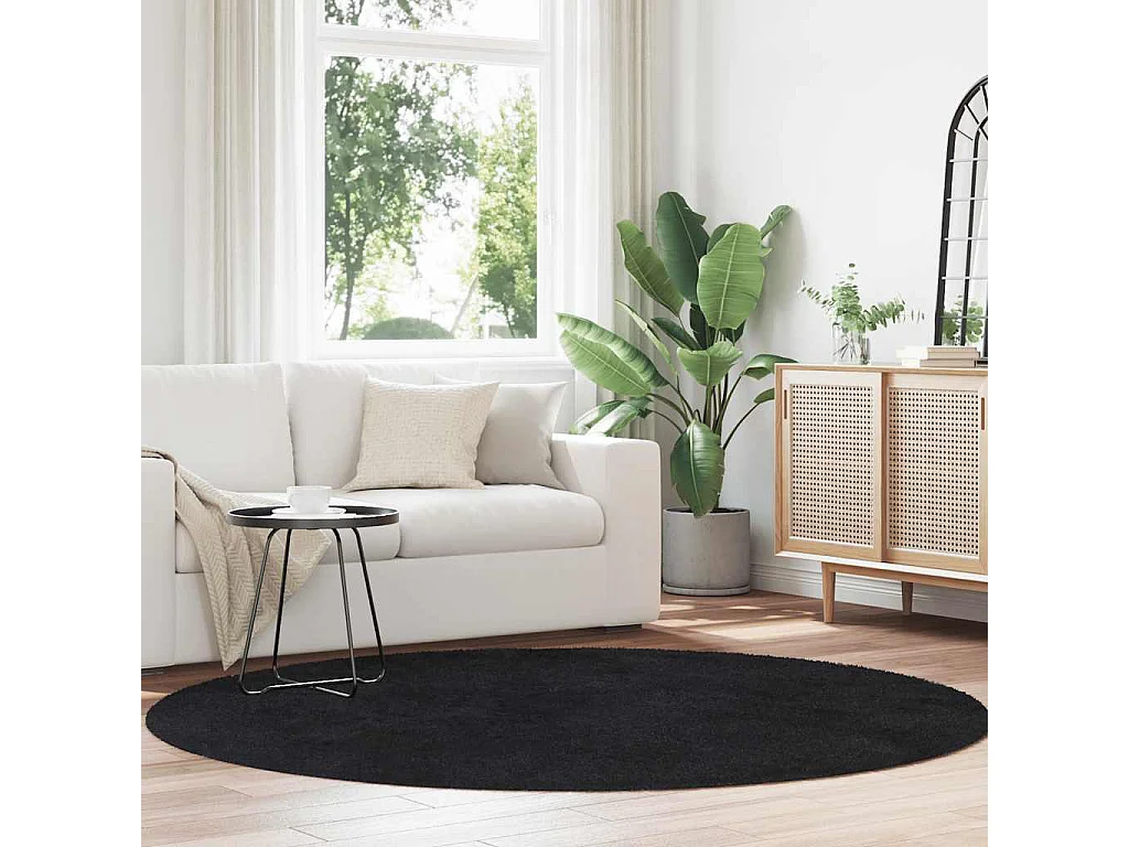 Tappeto NAVARRA nero shaggy a pelo lungo 200x200 cm poliestere