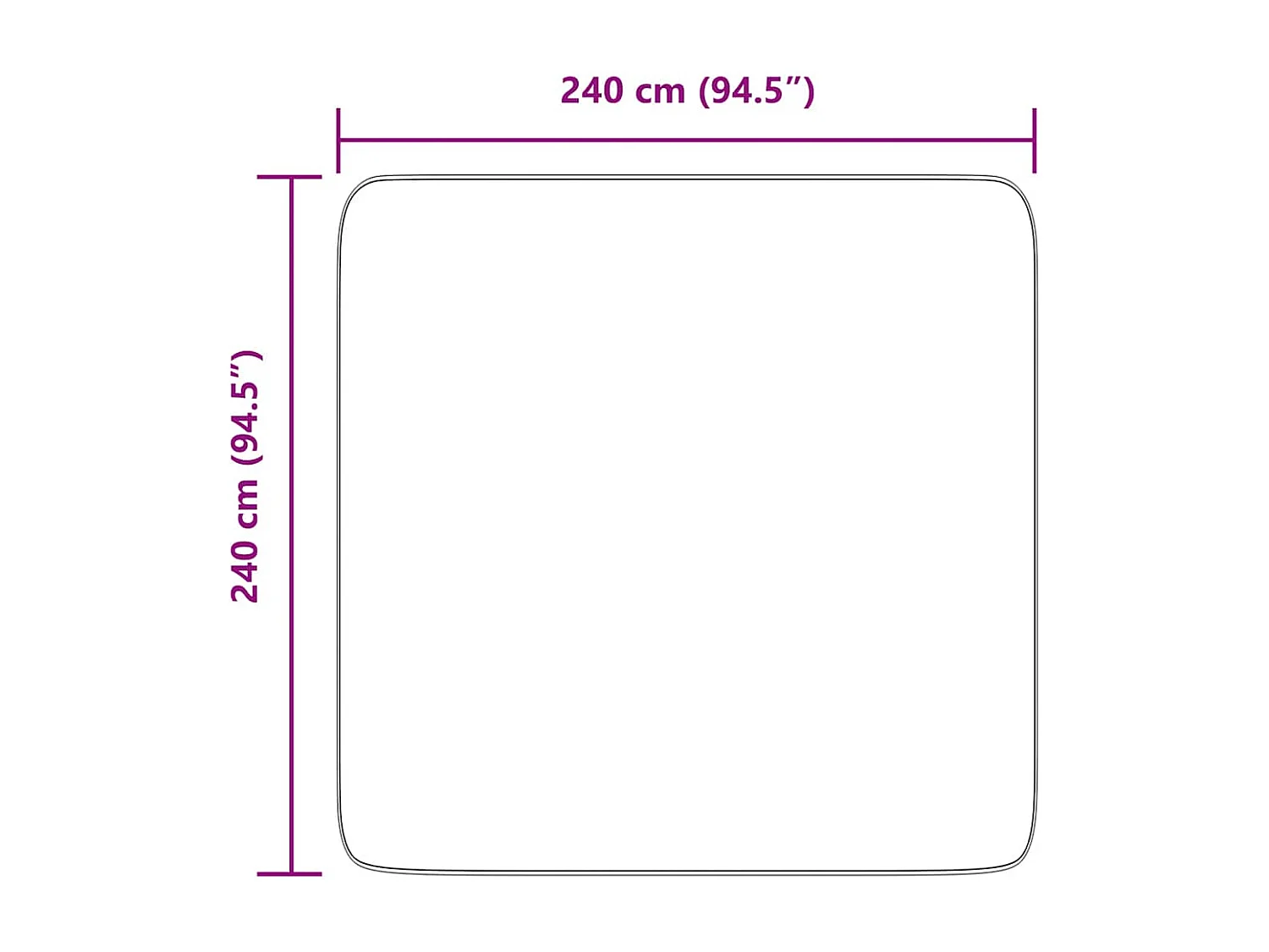 Tapis shaggy à poils longs NAVARRA bleu marine 240x240 cm