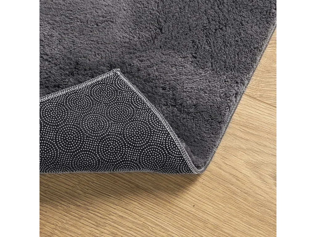 Tapis HUARTE à poils courts doux lavable anthracite 240x240 cm