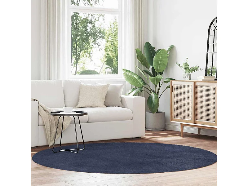 Tappeto shaggy a pelo lungo blu navy NAVARRA 200x200 cm
