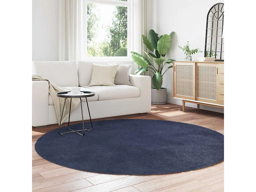 Alfombra de pelo largo color azul marino NAVARRA 200x200 cm