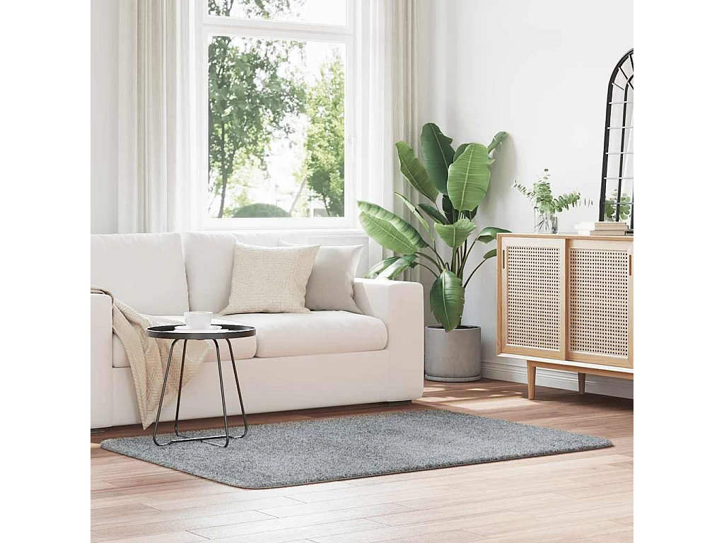 Tapis shaggy à poils longs NAVARRA gris argenté 120x170 cm