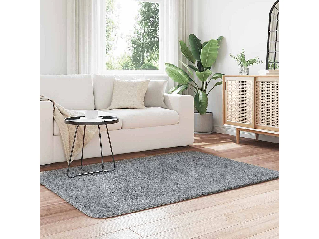 Tapis shaggy à poils longs NAVARRA gris argenté 120x170 cm