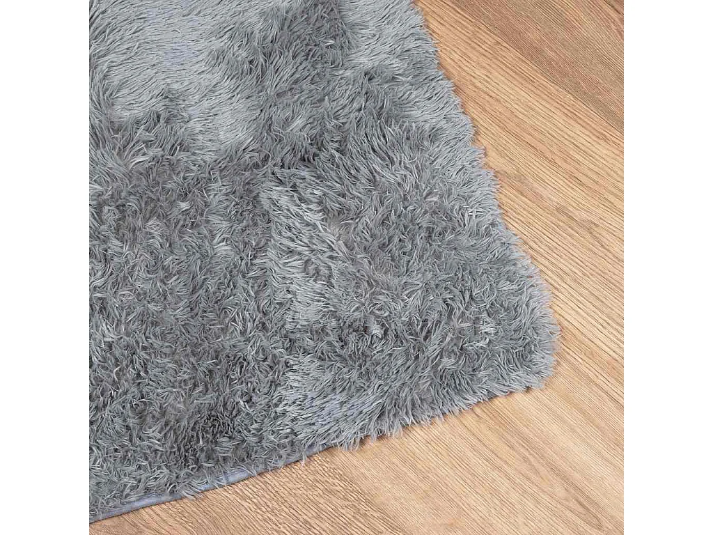 Tapis shaggy à poils longs NAVARRA gris argenté 120x170 cm